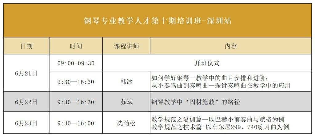 钢琴专业教学人才第十期培训班